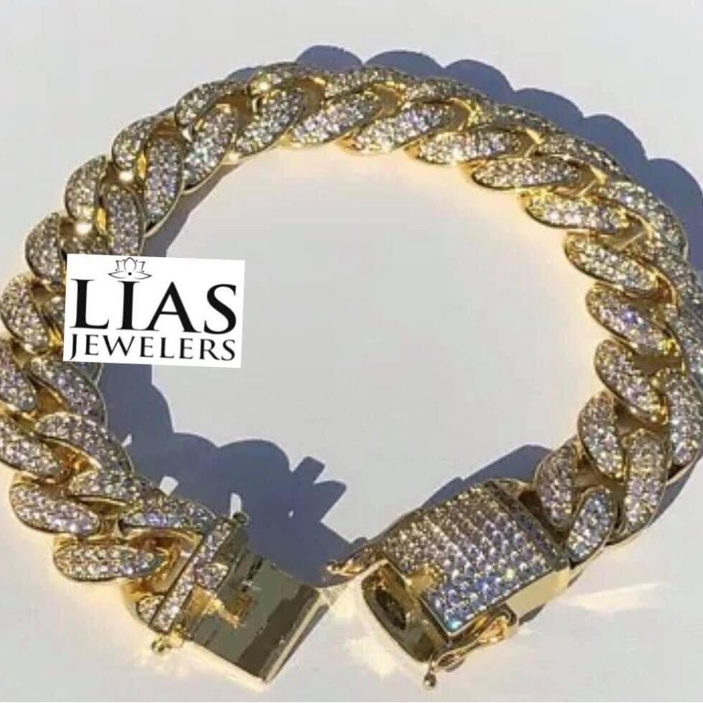 New 18k yellow gold filled Cuban link bracelet